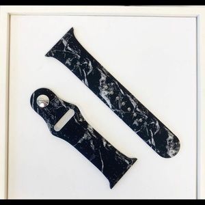 Black Marble Silicone Apple Watch Band